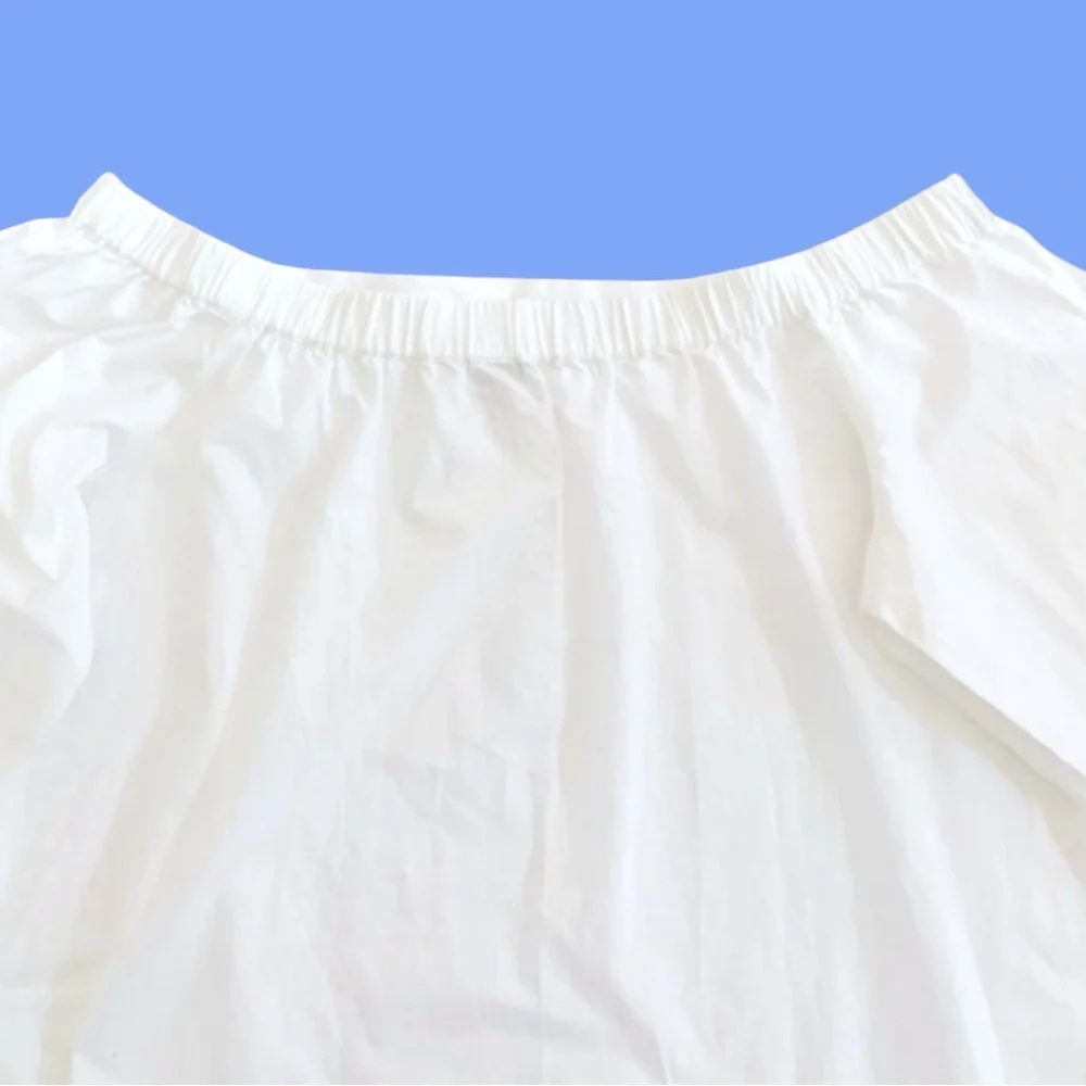 LOFT OUTLET Cotton Off-Shoulder Eyelet Bottom Blouse in White Size Medium - Picture 5 of 8